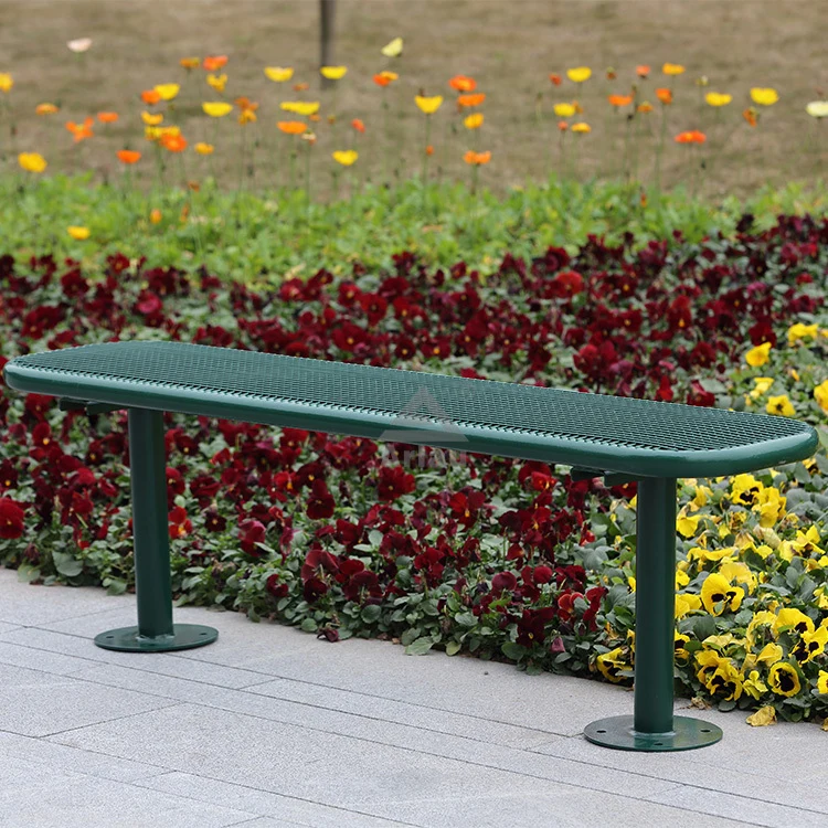 Muebles de banco de ocio al aire libre sin respaldo 1