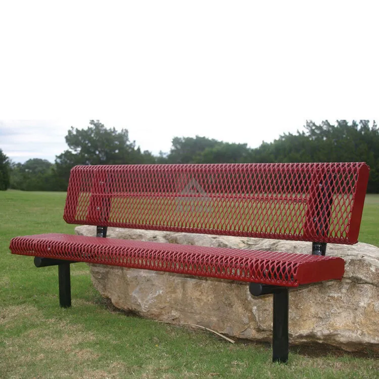 6Ft Rolled Edge Thermoplastic Metal Bench with Backrest - To order 1
