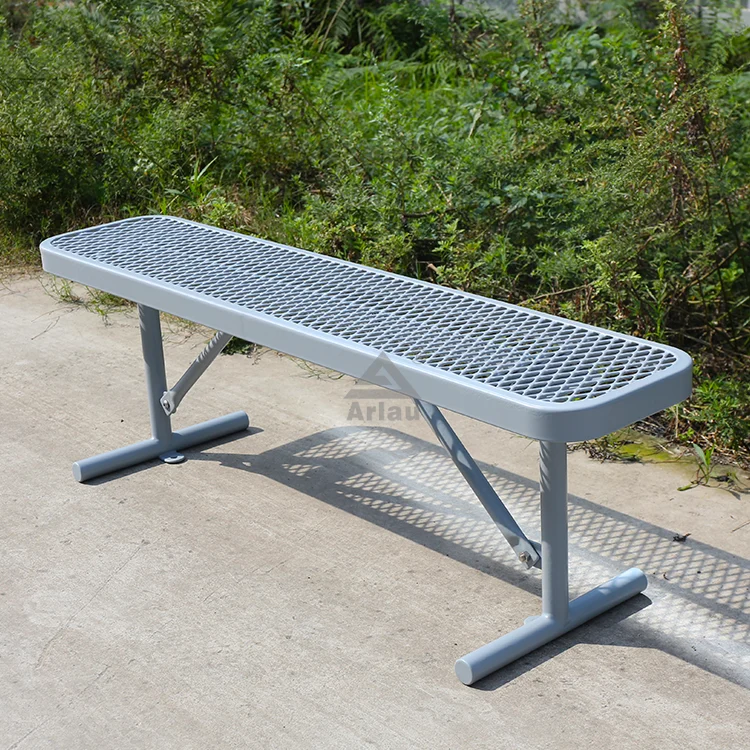 Outdoor park metal backyard bench no back 1