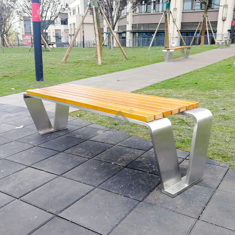 Antique outdoor public garden metal and wood bench 1