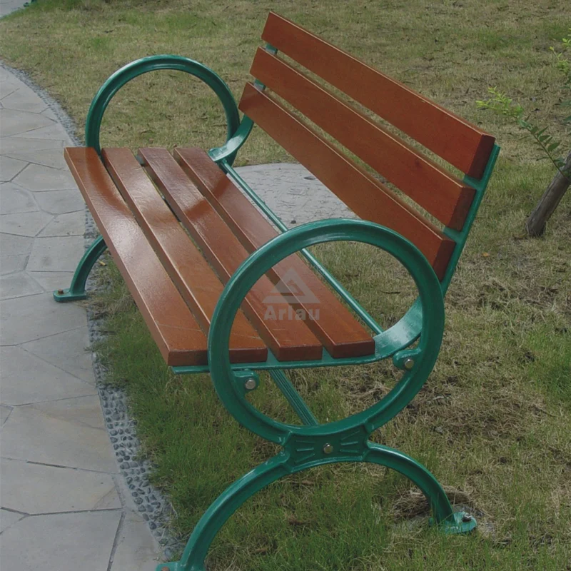 Banc public en bois avec dos 1