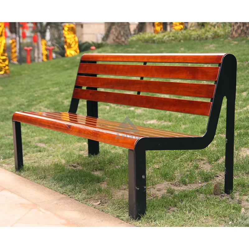 Asientos de banco exteriores de madera al aire libre modernos 1