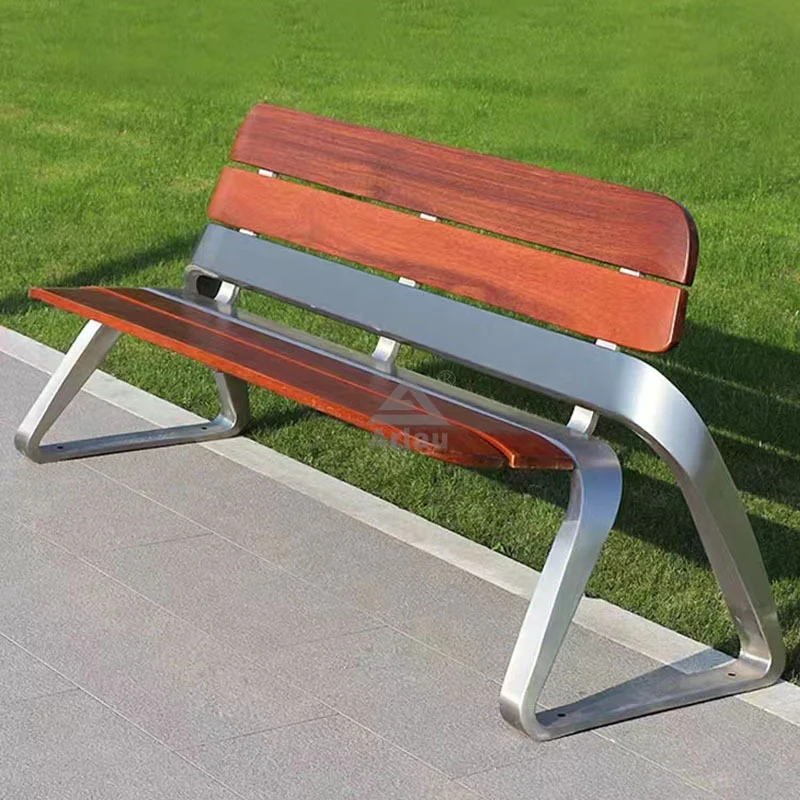 Cheap outside garden steel wood bench seat 1
