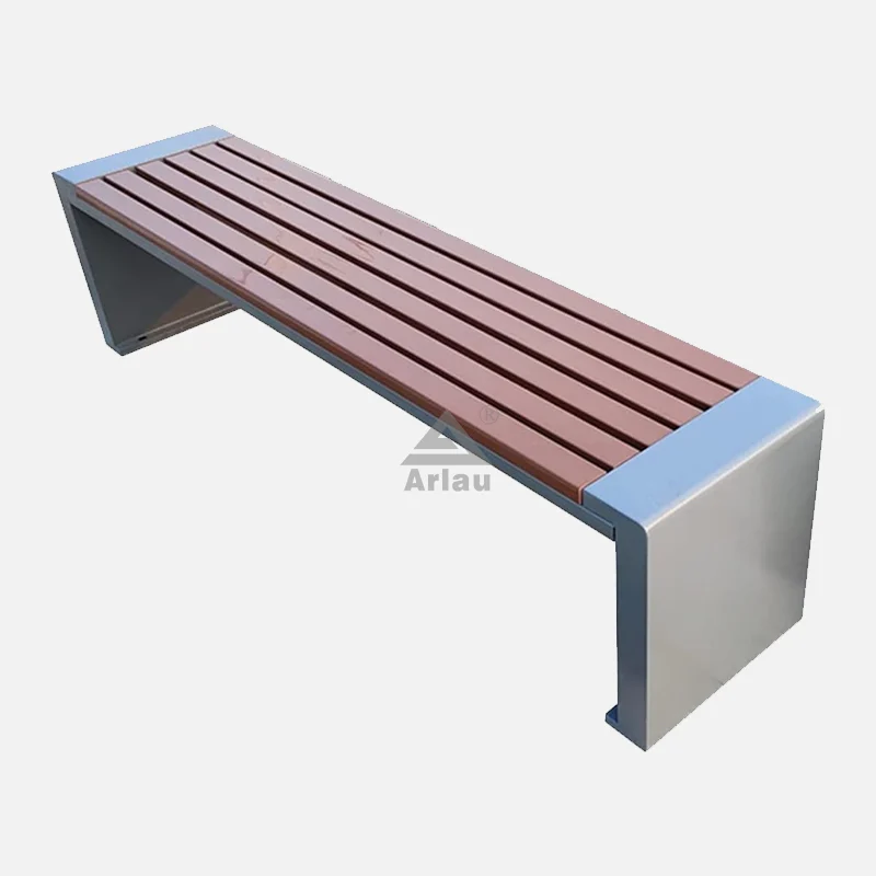 Banc de jardin en bois sans dos minimaliste 1