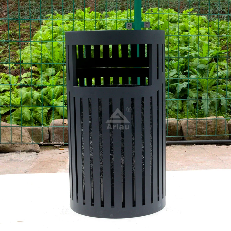Outdoor Park Steel Metal Trash Bins 1