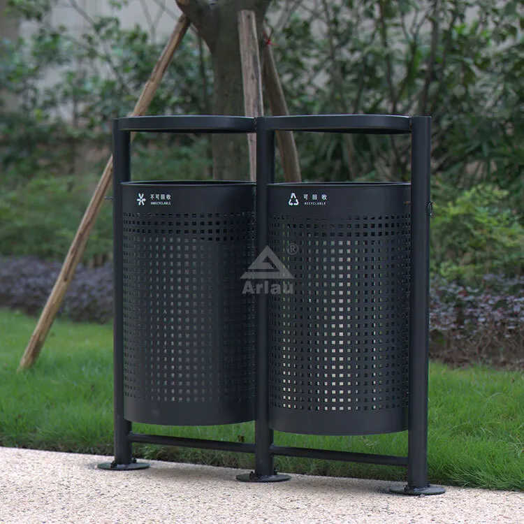 Wholesale black outdoor Trash Can 1