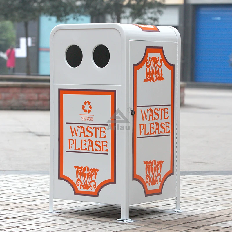 Outdoor garden metal waste bin 1