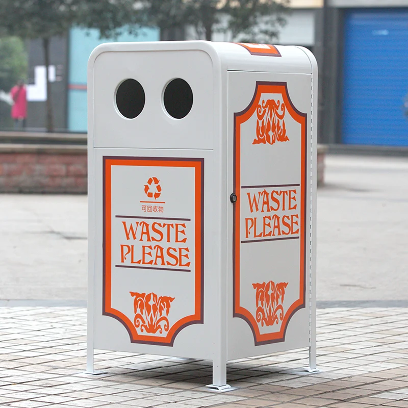 Cartoon Pattern Outdoor Trash Can for Public Spaces 1