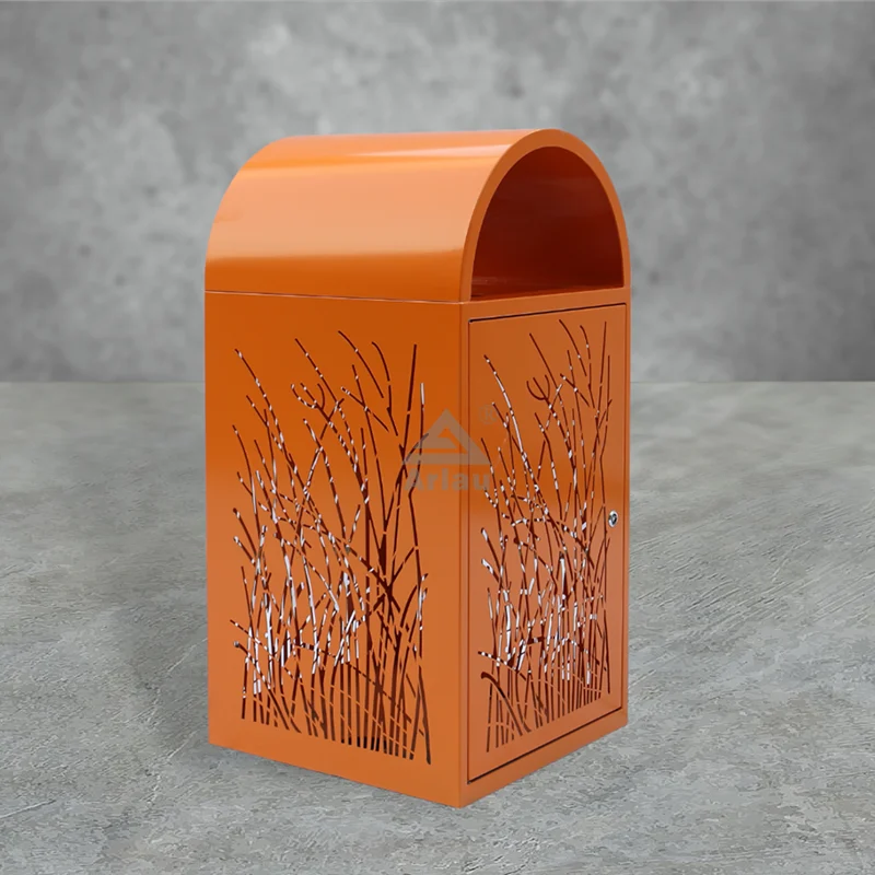 Large outdoor stainless steel garbage bins 1