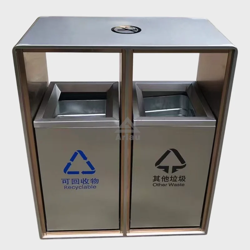 Hotel lobby commercial elevator stainless steel trash can 1