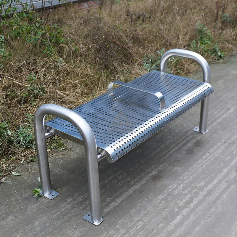 Stainless steel park metal benches exported to Singapore 1
