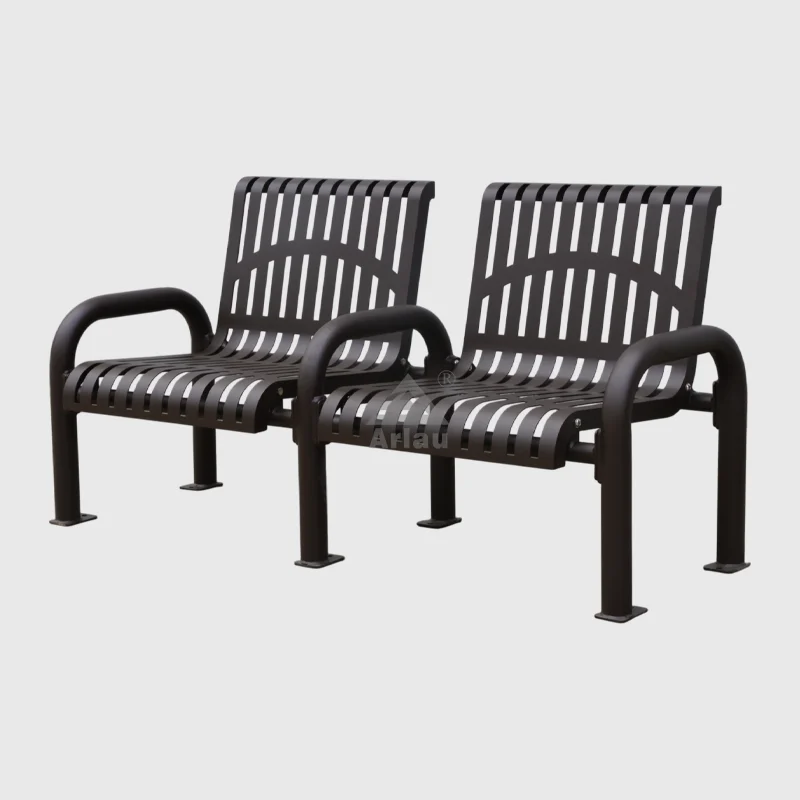 Chaise de banc de parc en acier meubles d'extérieur 1
