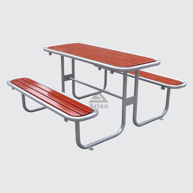 Wooden outdoor metal frame picnic table and Bench 1