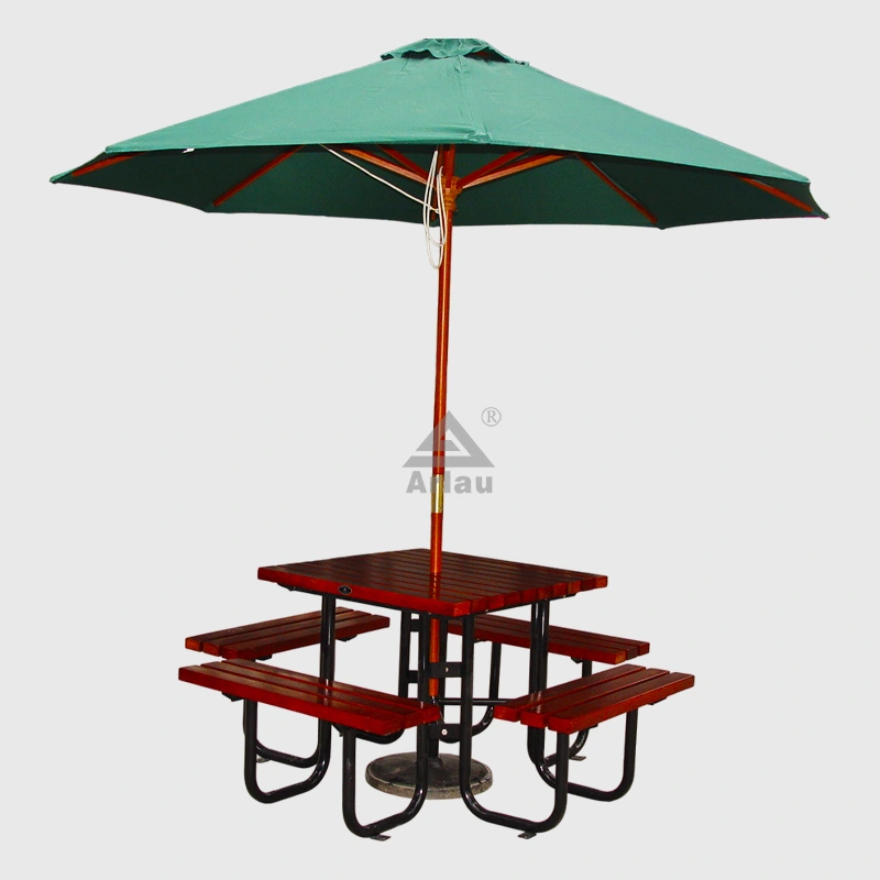 Square outdoor recycled wood plastic picnic table 1