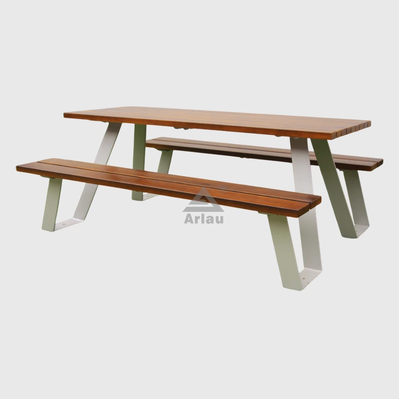 Table de pique-nique en bois rectangulaire de parc en bois rectangulaire 1