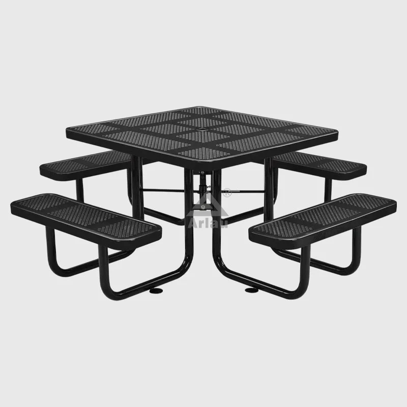 School outdoor square thermoplastic steel picnic tables 1