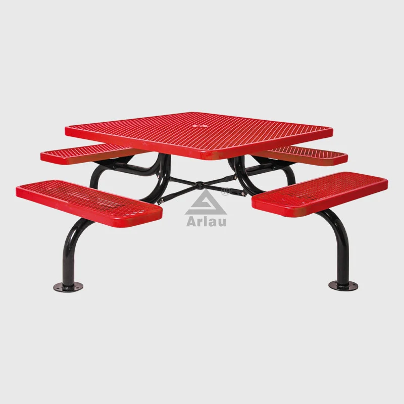 Table de pique-nique du parc extérieur carré de 46 pouces carrés 1