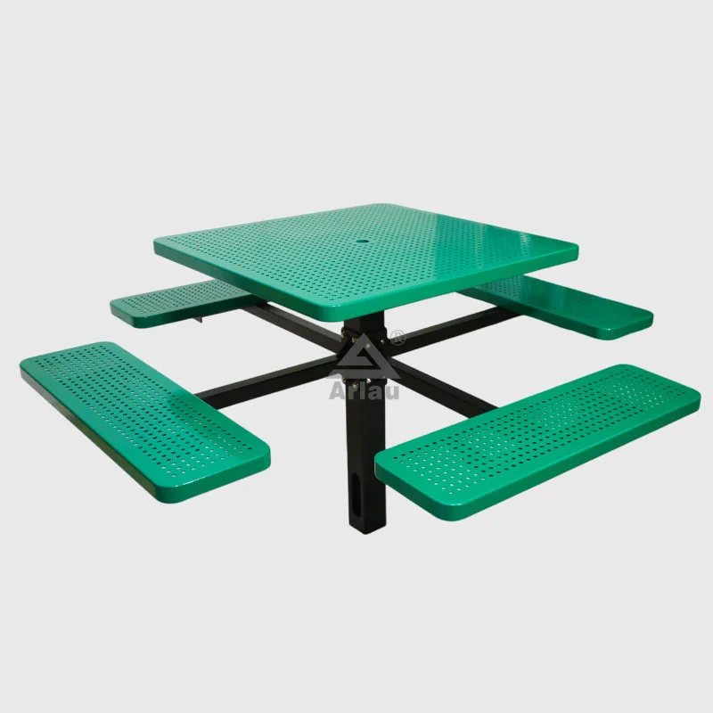 46 Square Perforated Steel Picnic Table 1