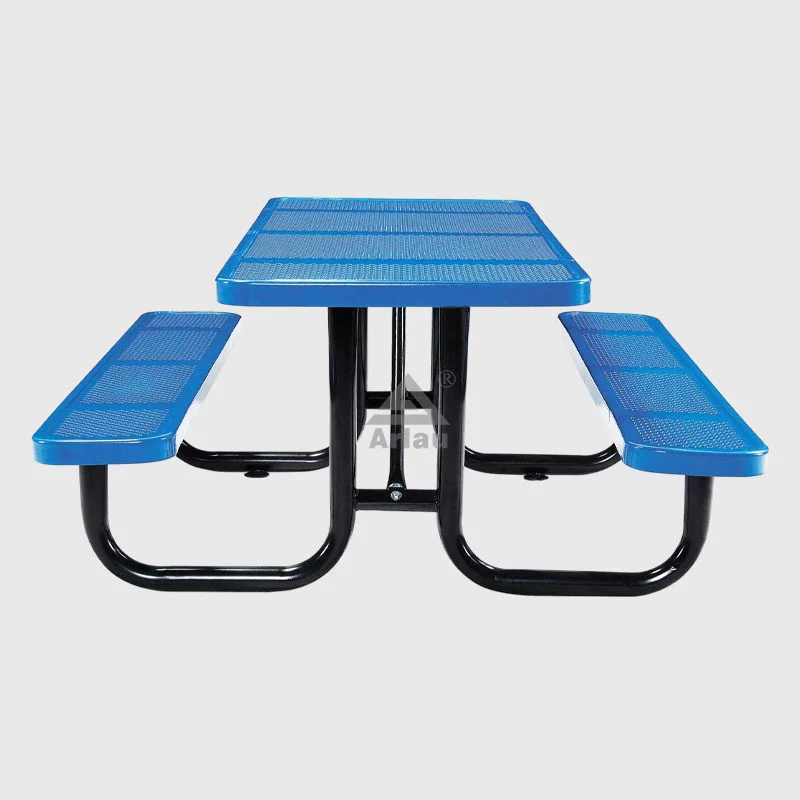 6 Ft 8 ft Park Leisure Commercial Rectangular Perforated Steel Picnic Table 1