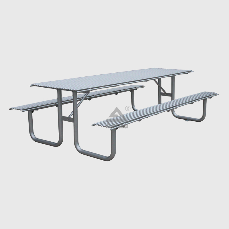 Outdoor Tubular Steel Picnic Table and Bench - Arlau