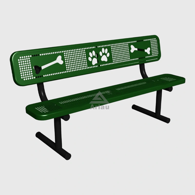 Expanded metal Outdoor park garden dog bench 1