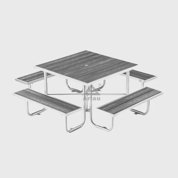 Mesa y sillas de picnic WPC para 8 personas en el patio al aire libre 1