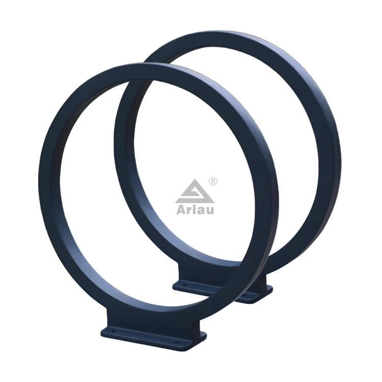 Urban road metal cast aluminum circular bicycle parking rack 1