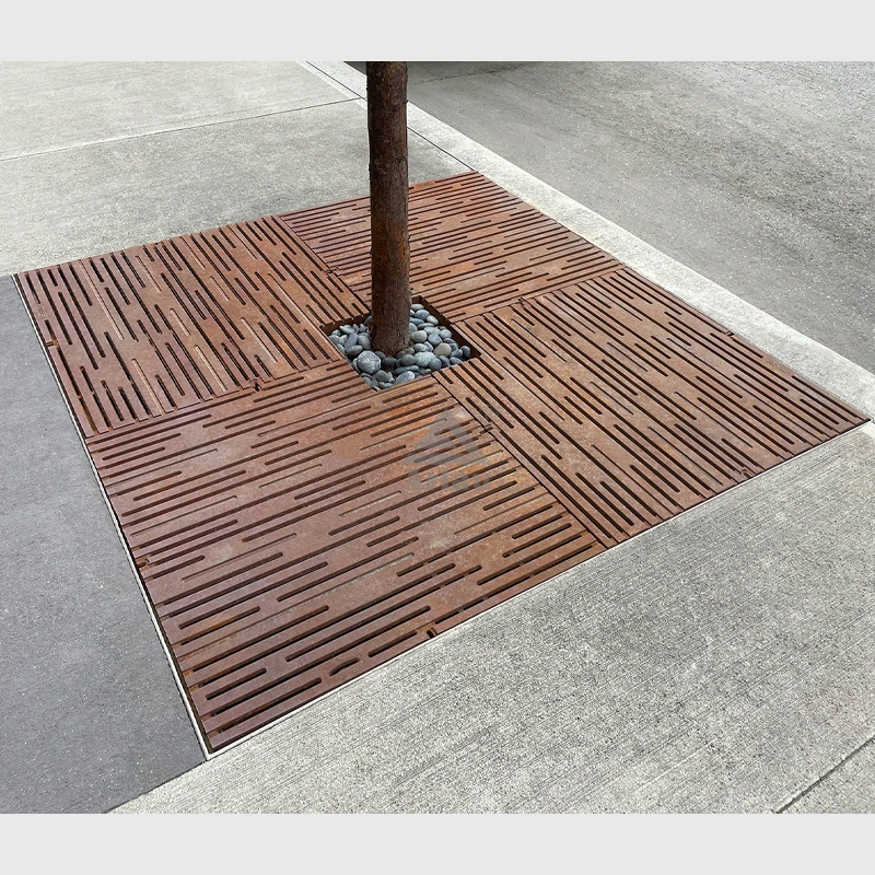 Suministro de parrilla para árboles de metal para exteriores OEM 1