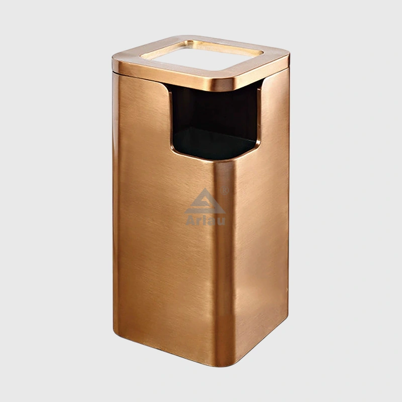 Flat rounded corner floor-standing elevator lobby indoor trash can 1