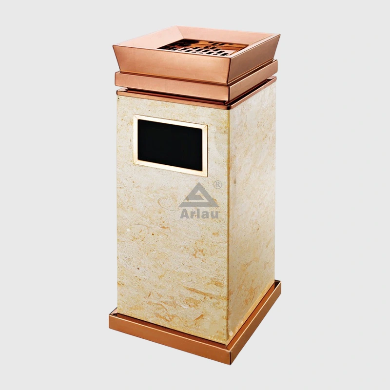 Wholesale Indoor Square Marble Trash Bin 1