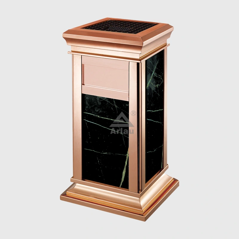 Poubelle verticale carrée en métal pour entrée d&39;ascenseur de bureau classique de style européen en gros 1