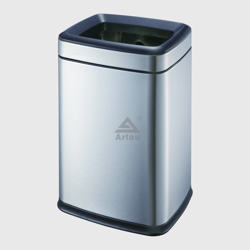 Thickened Hotel Household Uncovered Stainless Steel Trash Can 1