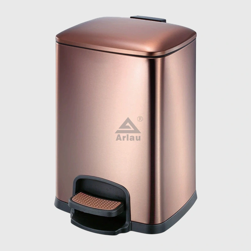 Stainless steel hotel pedal metal trash can home supplier 1