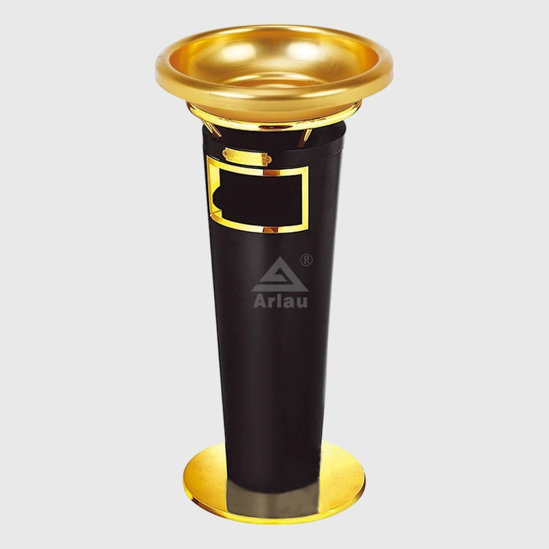 Custom commercial bank lobby office conical European metal trash can 1