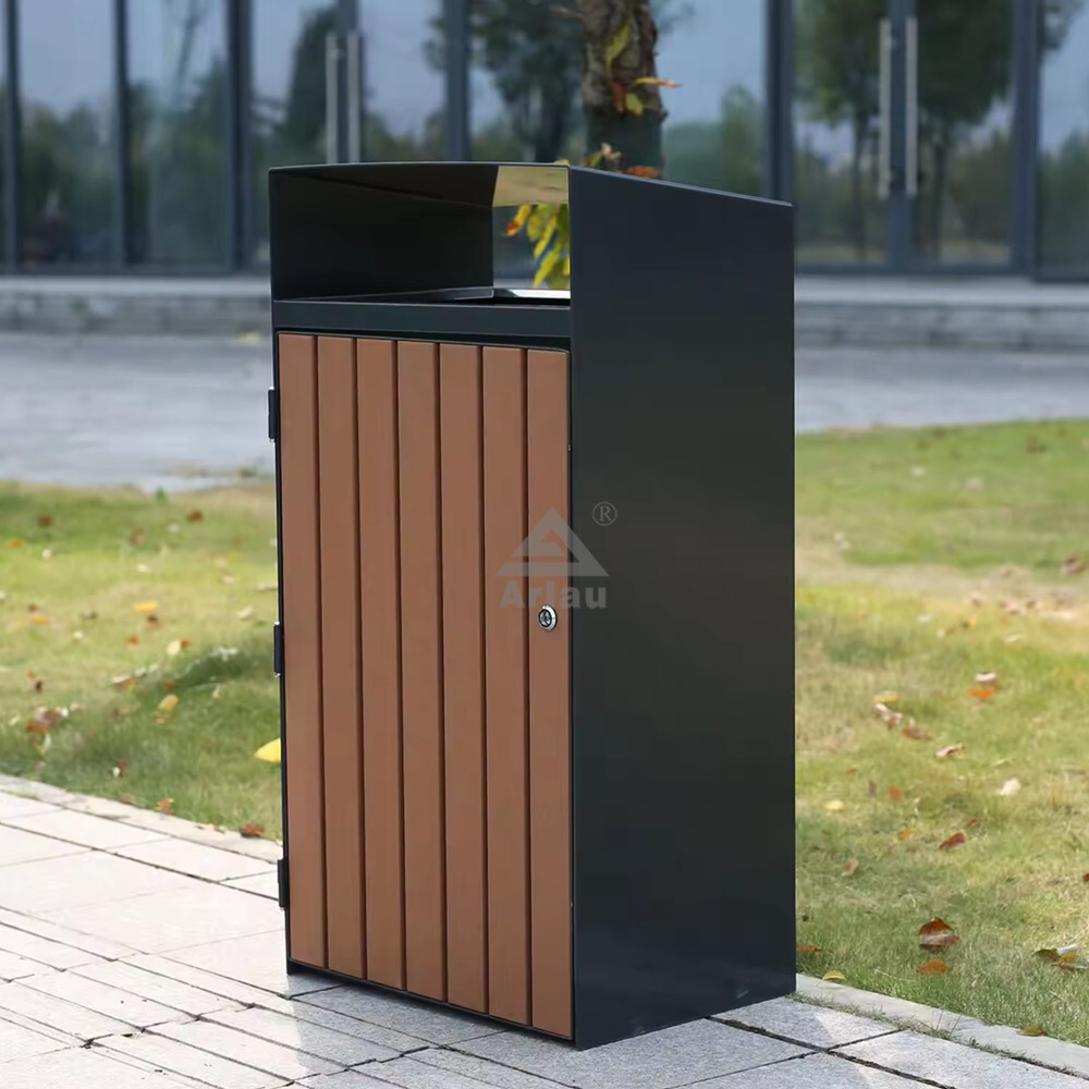 Garbage Dustbin Outside Garden Outdoor Waste Bin for Parks and Landscape Use - Arlau