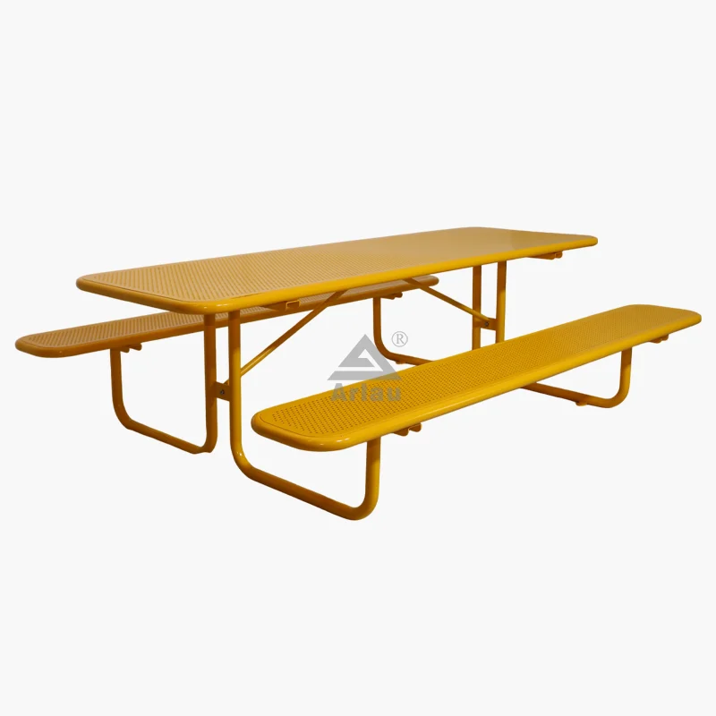 4Ft-8ft portable public commercial perforated steel children's picnic table 1