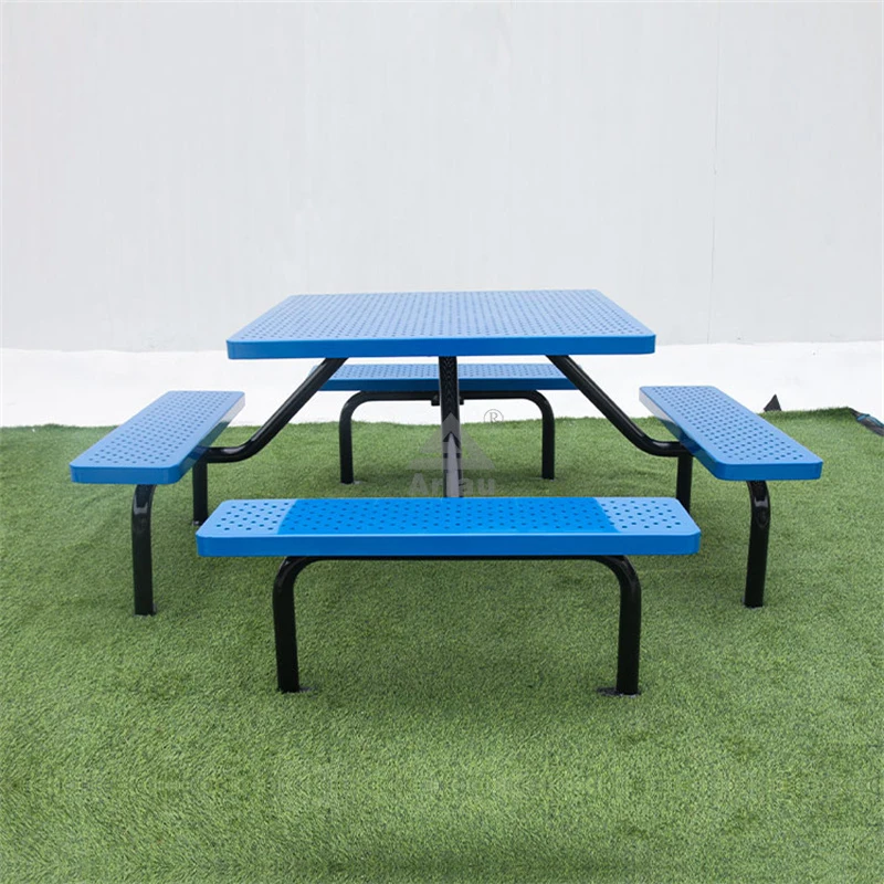 Park outdoor 46 inch heavy duty expanded steel super picnic table 1