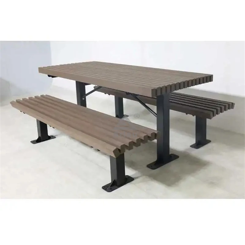 Outdoor wood plastic composite picnic table and bench set 1