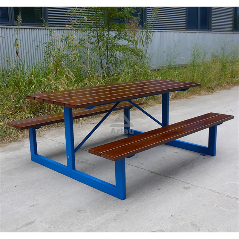 Tables de pique-nique commerciales en bois dur pour jardin extérieur 1