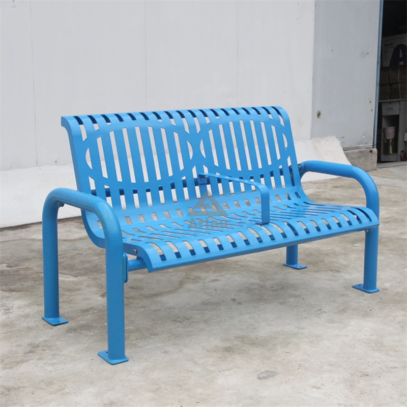 Outdoor park public galvanized metal bench 1