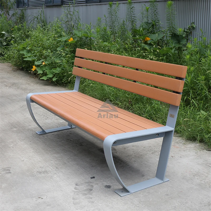 Custom outdoor wooden back bench seat -arlau 1