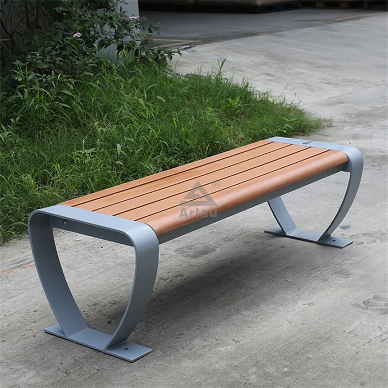 Outdoor backless natural wood garden sitting bench 1