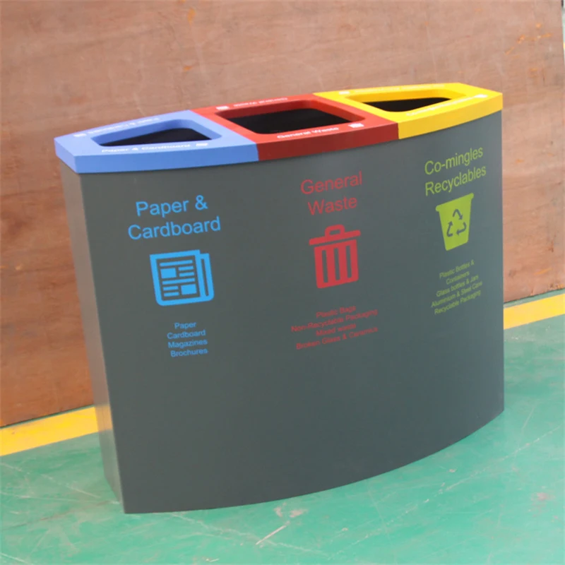 Modern metal trash can public rubbish bins 1