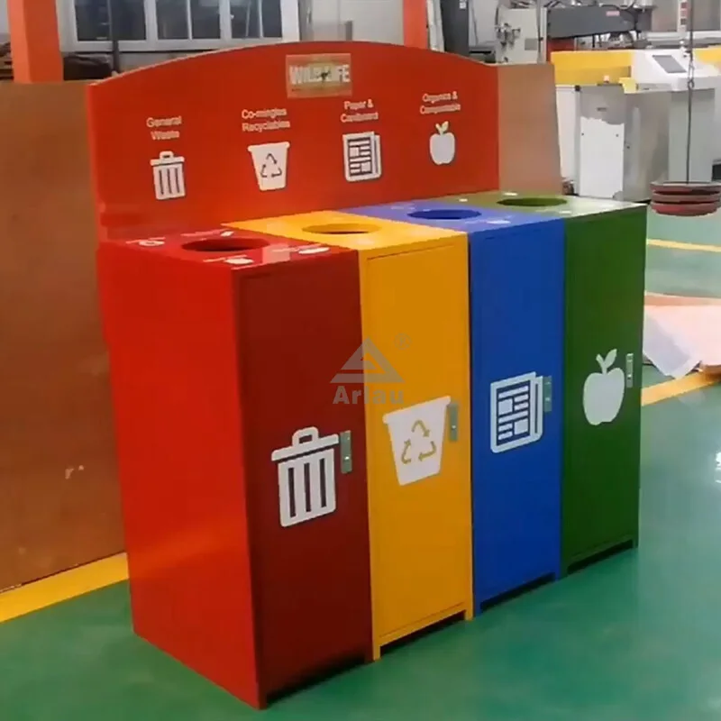 Outdoor street metal public dustbin 1
