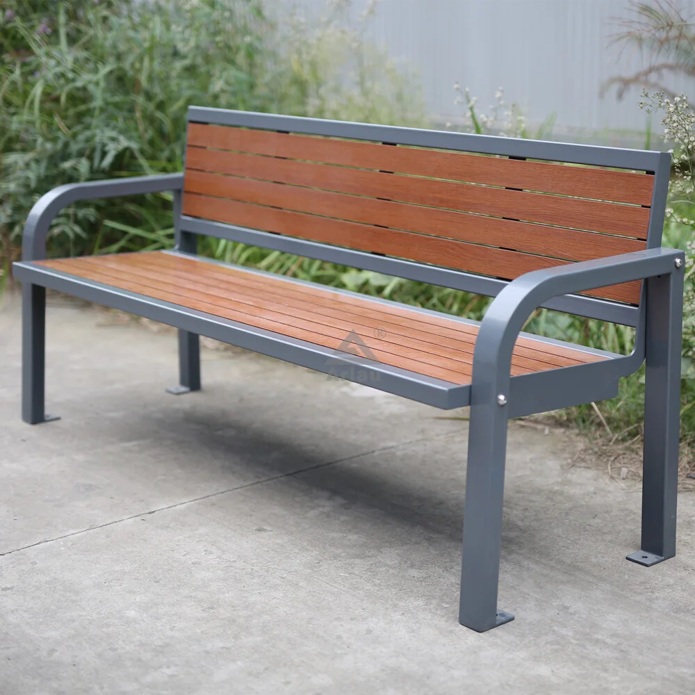 Outside garden wood plastic composite outdoor park bench 1