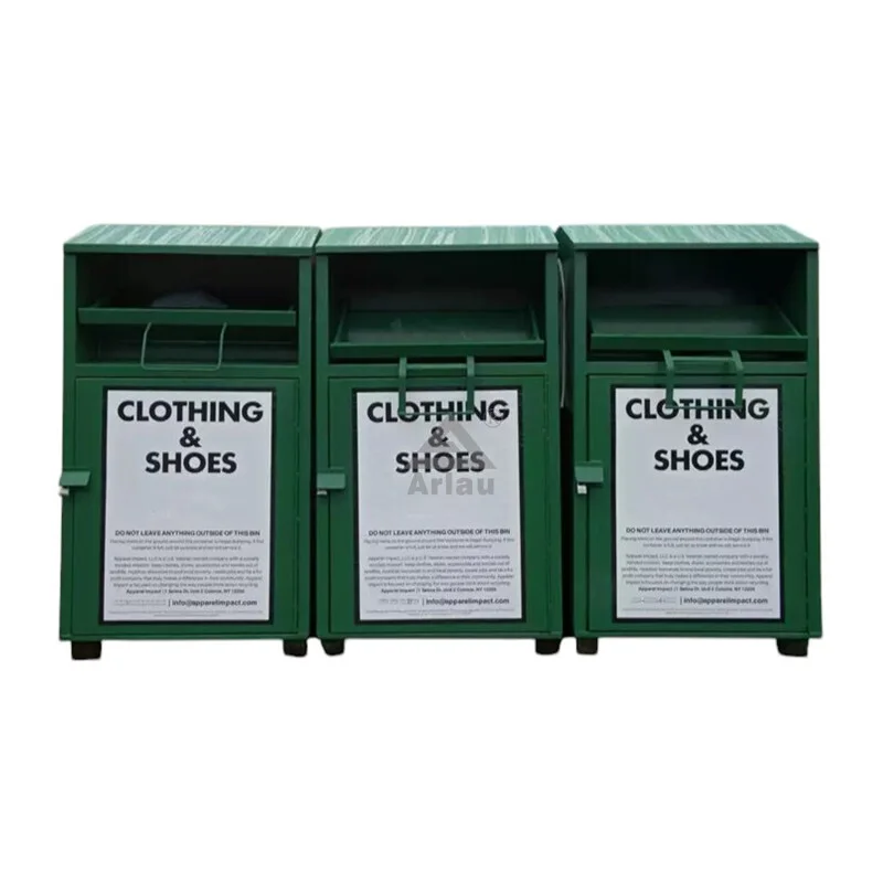 Outdoor second hand clothes fabric drop off recycle bin 1