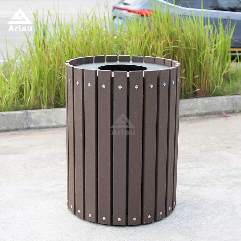 Poubelle d'extérieur en plastique robuste, de grande capacité, résistante au soleil et à la corrosion, facile à nettoyer 1