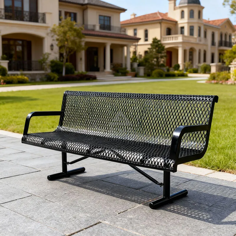 6-Foot Thermoplastic Metal Bench | Arlau Outdoor Furniture 1