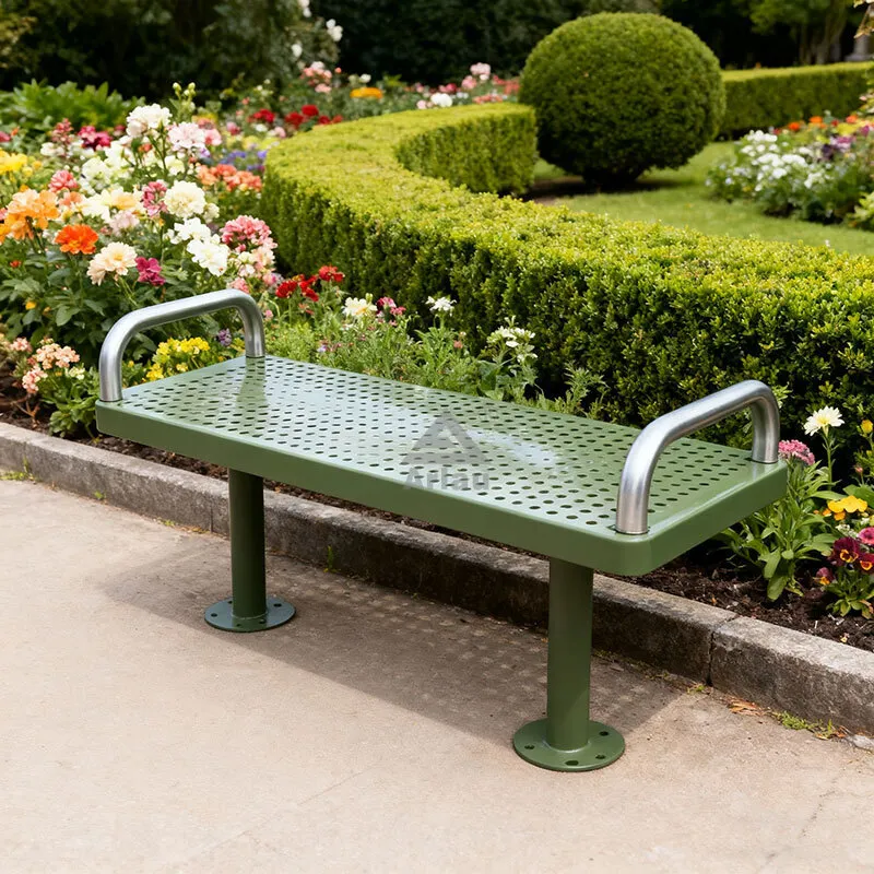 U-Leg Perforated Industrial Bench - No Back Design | ARLAU 1