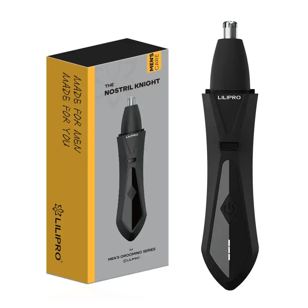 Electric Nose Hair Trimmer Fashion Black Appearance 360 ° Arch Design Painless Men's Waterproof Black LILIPRO N4 1